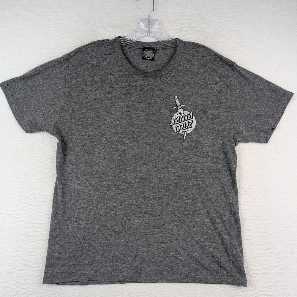 Santa Cruz Skateboards T-Shirt Men's Large Screaming Hand Gray Short Sleeve